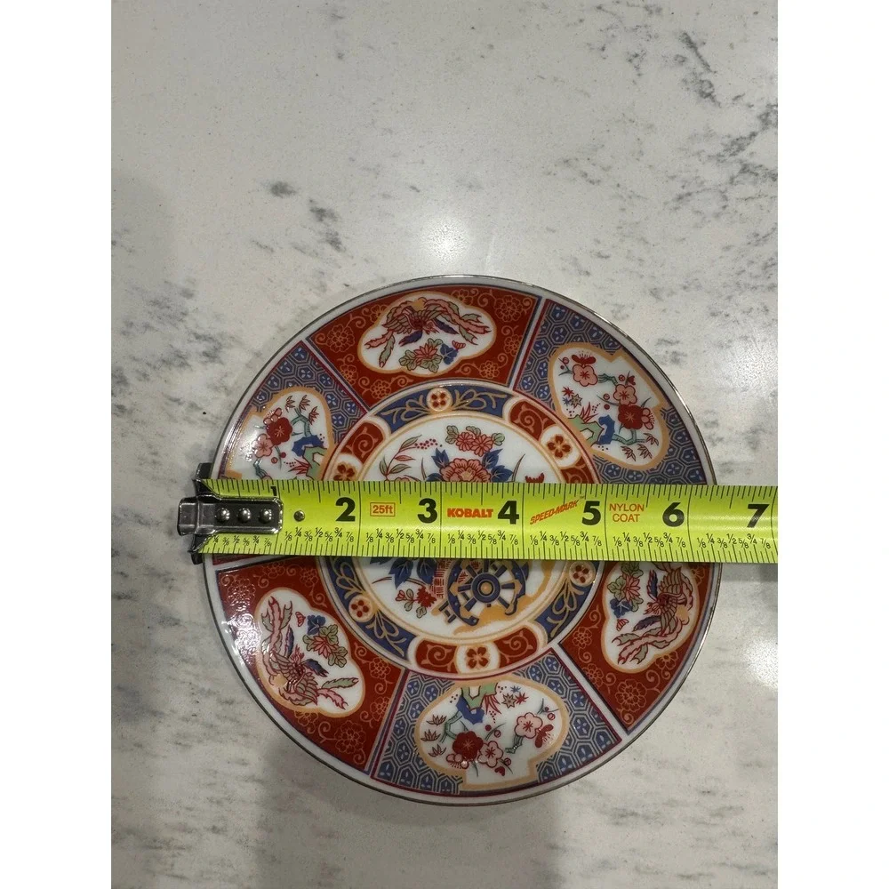 Vintage Japanese handpainted Imari Porcelain Wall Plaque Set of 4 Made in Japan